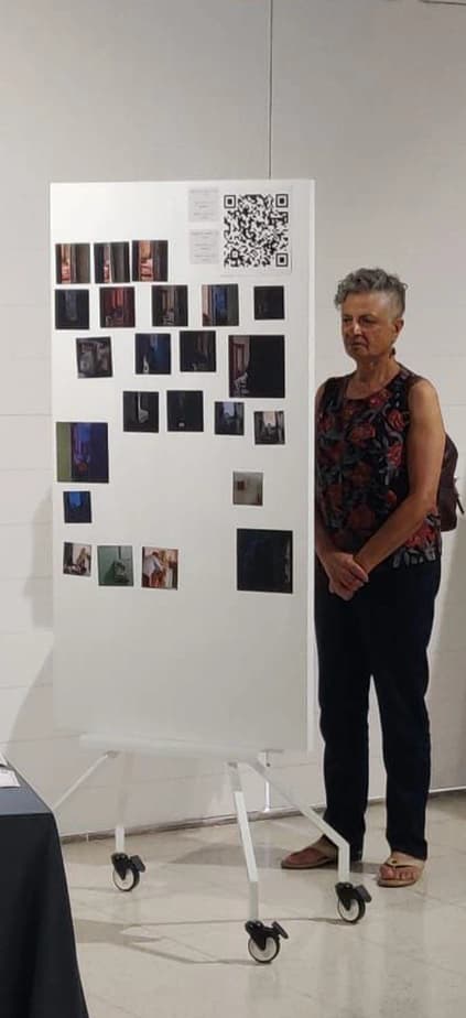 A visitor during the exhibition